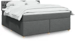 vidaXL Κρεβάτι Boxspring με Στρώμα Σκούρο Γκρι 180x200 εκ Υφασμάτιν