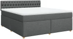 vidaXL Κρεβάτι Boxspring με Στρώμα Σκούρο Γκρι 180x200 εκ Υφασμάτιν