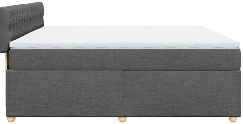 vidaXL Κρεβάτι Boxspring με Στρώμα Σκούρο Γκρι 180x200 εκ Υφασμάτιν