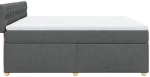 vidaXL Κρεβάτι Boxspring με Στρώμα Σκούρο Γκρι 180x200 εκ Υφασμάτιν