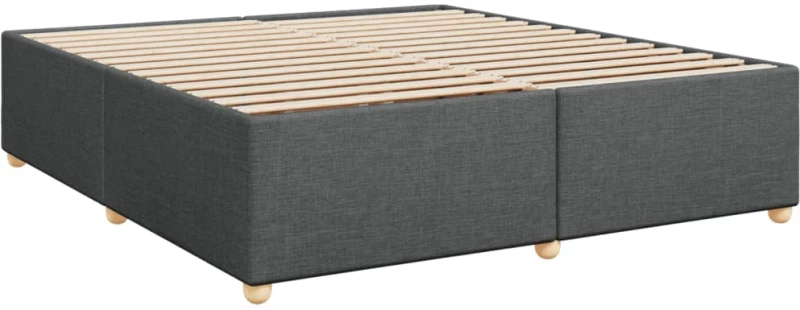 vidaXL Κρεβάτι Boxspring με Στρώμα Σκούρο Γκρι 180x200 εκ Υφασμάτιν