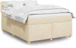 vidaXL Κρεβάτι Boxspring με Στρώμα Κρεμ 160x200 εκ. Υφασμάτινο
