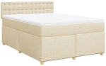 vidaXL Κρεβάτι Boxspring με Στρώμα Κρεμ 160x200 εκ. Υφασμάτινο