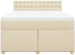 vidaXL Κρεβάτι Boxspring με Στρώμα Κρεμ 160x200 εκ. Υφασμάτινο