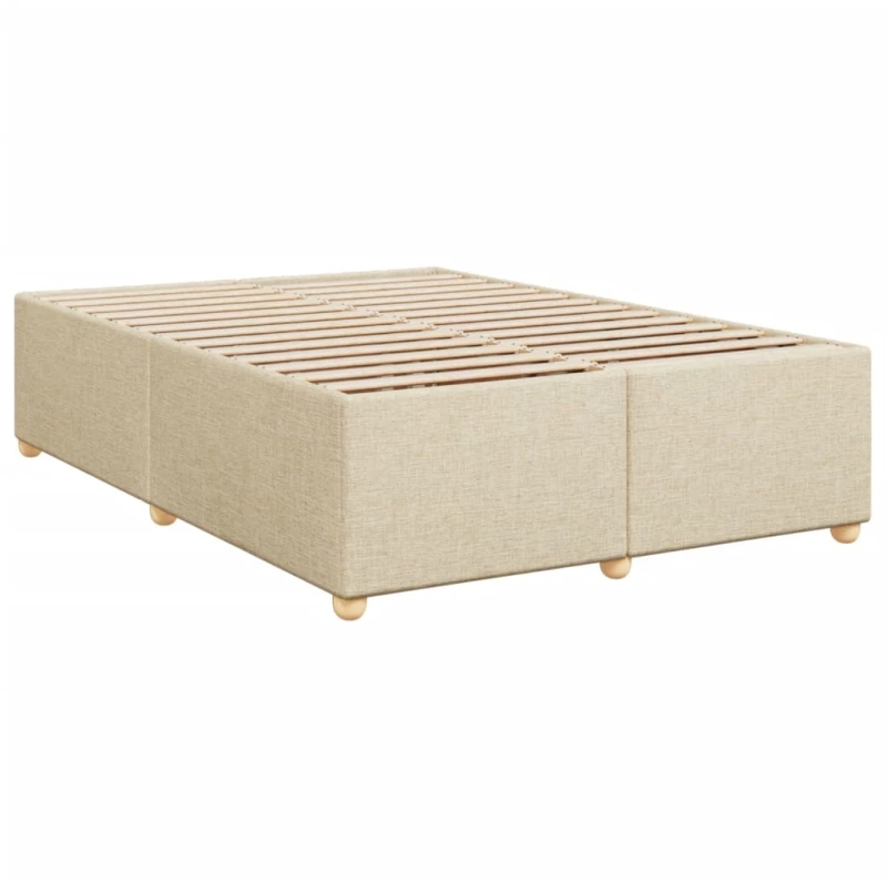 vidaXL Κρεβάτι Boxspring με Στρώμα Κρεμ 160x200 εκ. Υφασμάτινο