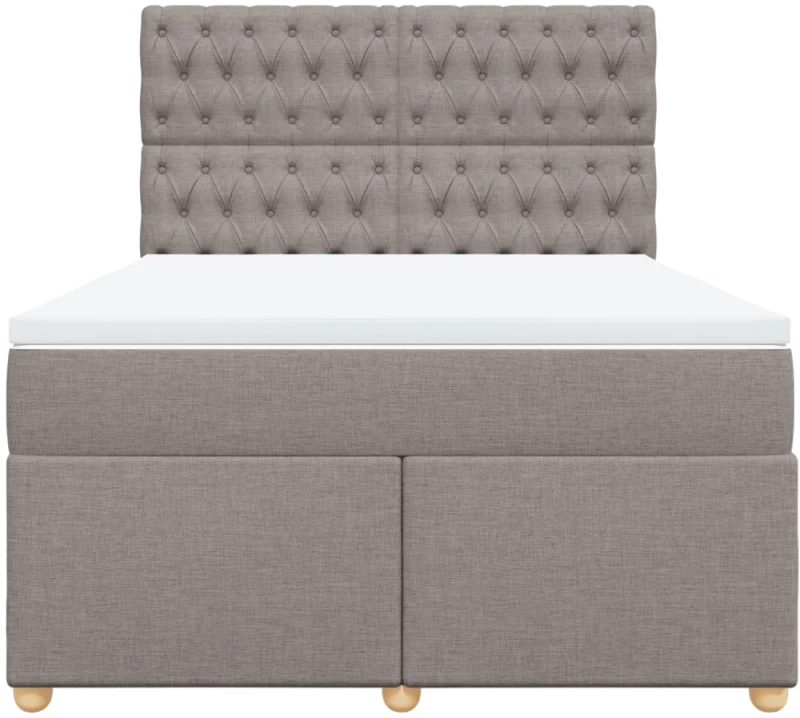 vidaXL Κρεβάτι Boxspring με Στρώμα Taupe 140x200 εκ. Υφασμάτινο