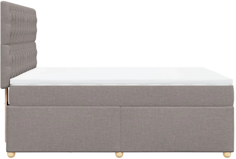 vidaXL Κρεβάτι Boxspring με Στρώμα Taupe 140x200 εκ. Υφασμάτινο