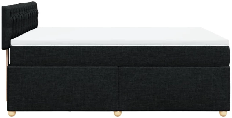 vidaXL Κρεβάτι Boxspring με Στρώμα Μαύρο 140x190 εκ. Υφασμάτινο