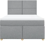 vidaXL Κρεβάτι Boxspring με Στρώμα Ανοιχτό Γκρι 140x190 εκ. Υφασμάτινο