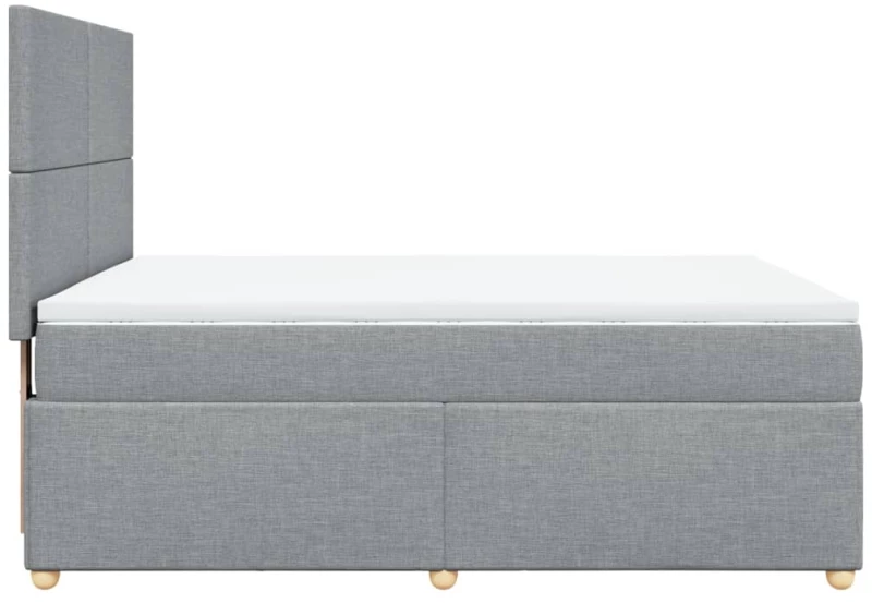 vidaXL Κρεβάτι Boxspring με Στρώμα Ανοιχτό Γκρι 140x190 εκ. Υφασμάτινο