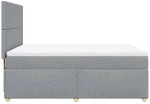 vidaXL Κρεβάτι Boxspring με Στρώμα Ανοιχτό Γκρι 140x190 εκ. Υφασμάτινο