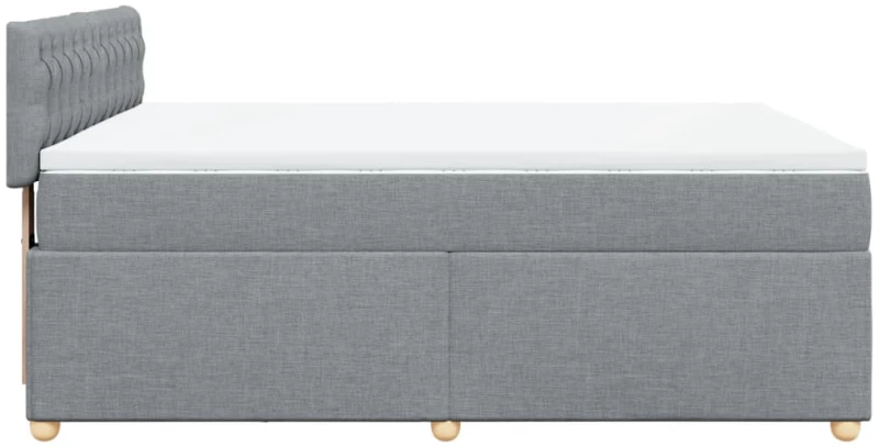 vidaXL Κρεβάτι Boxspring με Στρώμα Ανοιχτό Γκρι 140x200 εκ. Υφασμάτινο