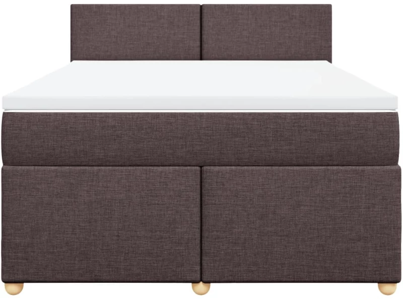 vidaXL Κρεβάτι Boxspring με Στρώμα Σκούρο Καφέ 160x200 εκ Υφασμάτινο