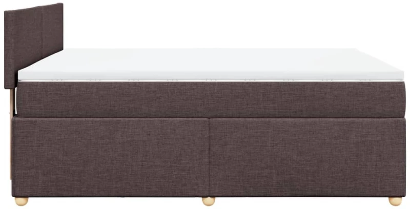 vidaXL Κρεβάτι Boxspring με Στρώμα Σκούρο Καφέ 160x200 εκ Υφασμάτινο