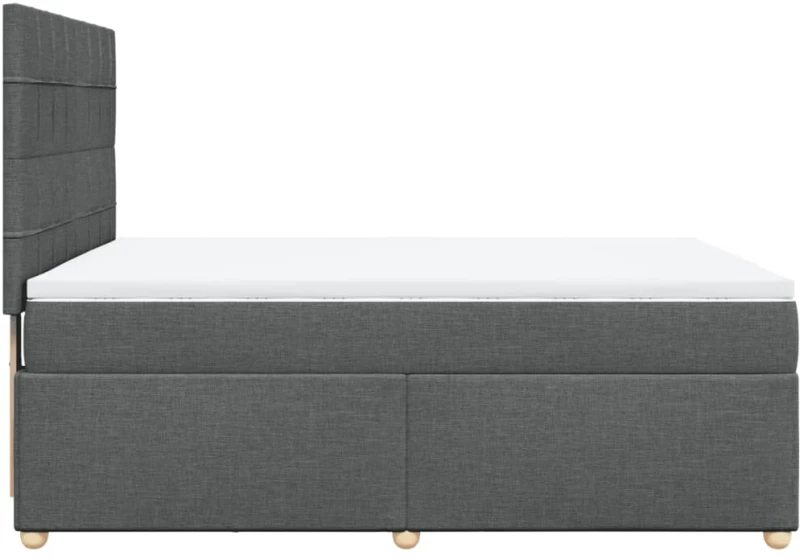 vidaXL Κρεβάτι Boxspring με Στρώμα Σκούρο Γκρι 160x200 εκ Υφασμάτινο