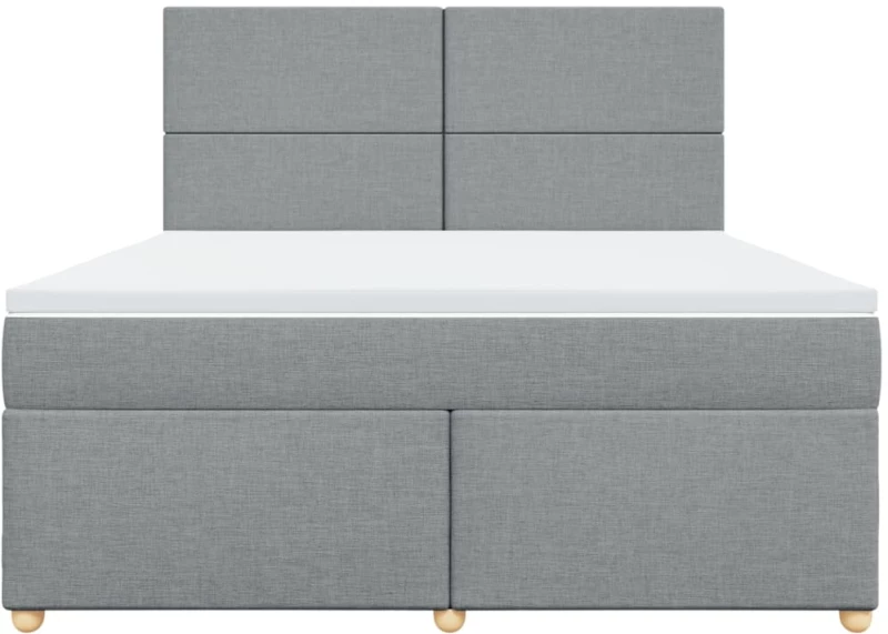 vidaXL Κρεβάτι Boxspring με Στρώμα Ανοιχτό Γκρι 180x200 εκ. Υφασμάτινο