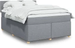 vidaXL Κρεβάτι Boxspring με Στρώμα Ανοιχτό Γκρι 140x190 εκ. Υφασμάτινο