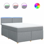 vidaXL Κρεβάτι Boxspring με Στρώμα Ανοιχτό Γκρι 140x190 εκ. Υφασμάτινο