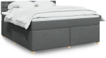 vidaXL Κρεβάτι Boxspring με Στρώμα Σκούρο Γκρι 180x200 εκ Υφασμάτιν