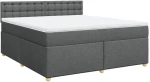 vidaXL Κρεβάτι Boxspring με Στρώμα Σκούρο Γκρι 180x200 εκ Υφασμάτιν