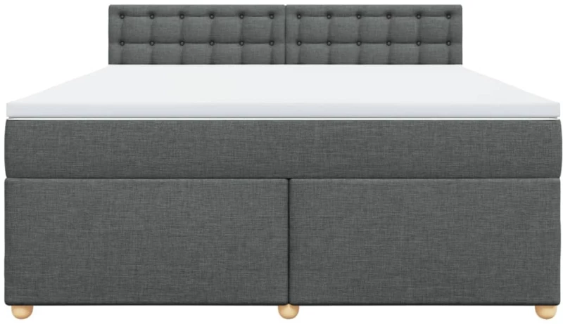 vidaXL Κρεβάτι Boxspring με Στρώμα Σκούρο Γκρι 180x200 εκ Υφασμάτιν