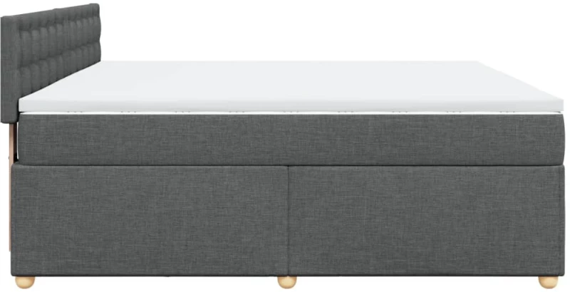 vidaXL Κρεβάτι Boxspring με Στρώμα Σκούρο Γκρι 180x200 εκ Υφασμάτιν
