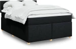 vidaXL Κρεβάτι Boxspring με Στρώμα Μαύρο 140x190 εκ. Υφασμάτινο