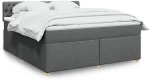 vidaXL Κρεβάτι Boxspring με Στρώμα Σκούρο Γκρι 180x200 εκ Υφασμάτιν