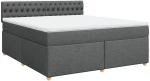 vidaXL Κρεβάτι Boxspring με Στρώμα Σκούρο Γκρι 180x200 εκ Υφασμάτιν