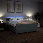 vidaXL Κρεβάτι Boxspring με Στρώμα Σκούρο Γκρι 180x200 εκ Υφασμάτιν