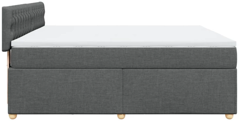 vidaXL Κρεβάτι Boxspring με Στρώμα Σκούρο Γκρι 180x200 εκ Υφασμάτιν