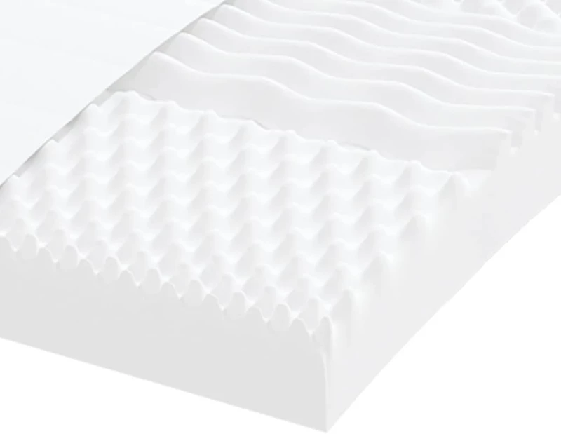 vidaXL Στρώμα Αφρού 7 Ζωνών Σκληρότητα 20 ILD Λευκό 140x220 εκ.