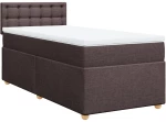 vidaXL Κρεβάτι Boxspring με Στρώμα Σκούρο Καφέ 90x200 εκ. Υφασμάτινο