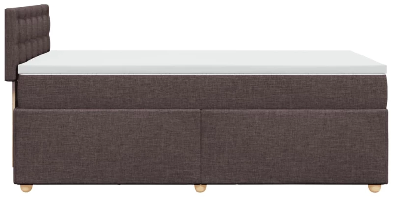 vidaXL Κρεβάτι Boxspring με Στρώμα Σκούρο Καφέ 90x200 εκ. Υφασμάτινο