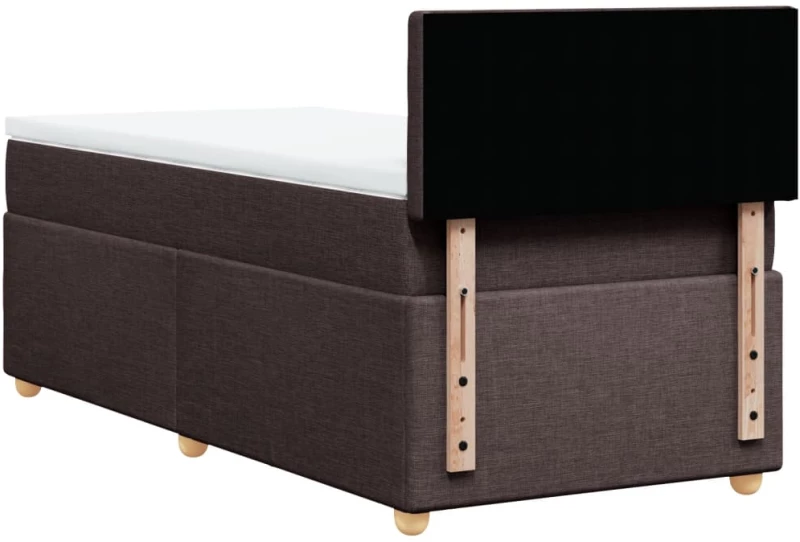 vidaXL Κρεβάτι Boxspring με Στρώμα Σκούρο Καφέ 90x200 εκ. Υφασμάτινο