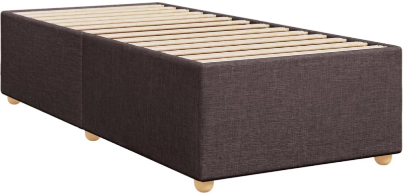 vidaXL Κρεβάτι Boxspring με Στρώμα Σκούρο Καφέ 90x200 εκ. Υφασμάτινο