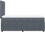 vidaXL Κρεβάτι Boxspring με Στρώμα Σκούρο Γκρι 90x190 εκ. Βελούδινο