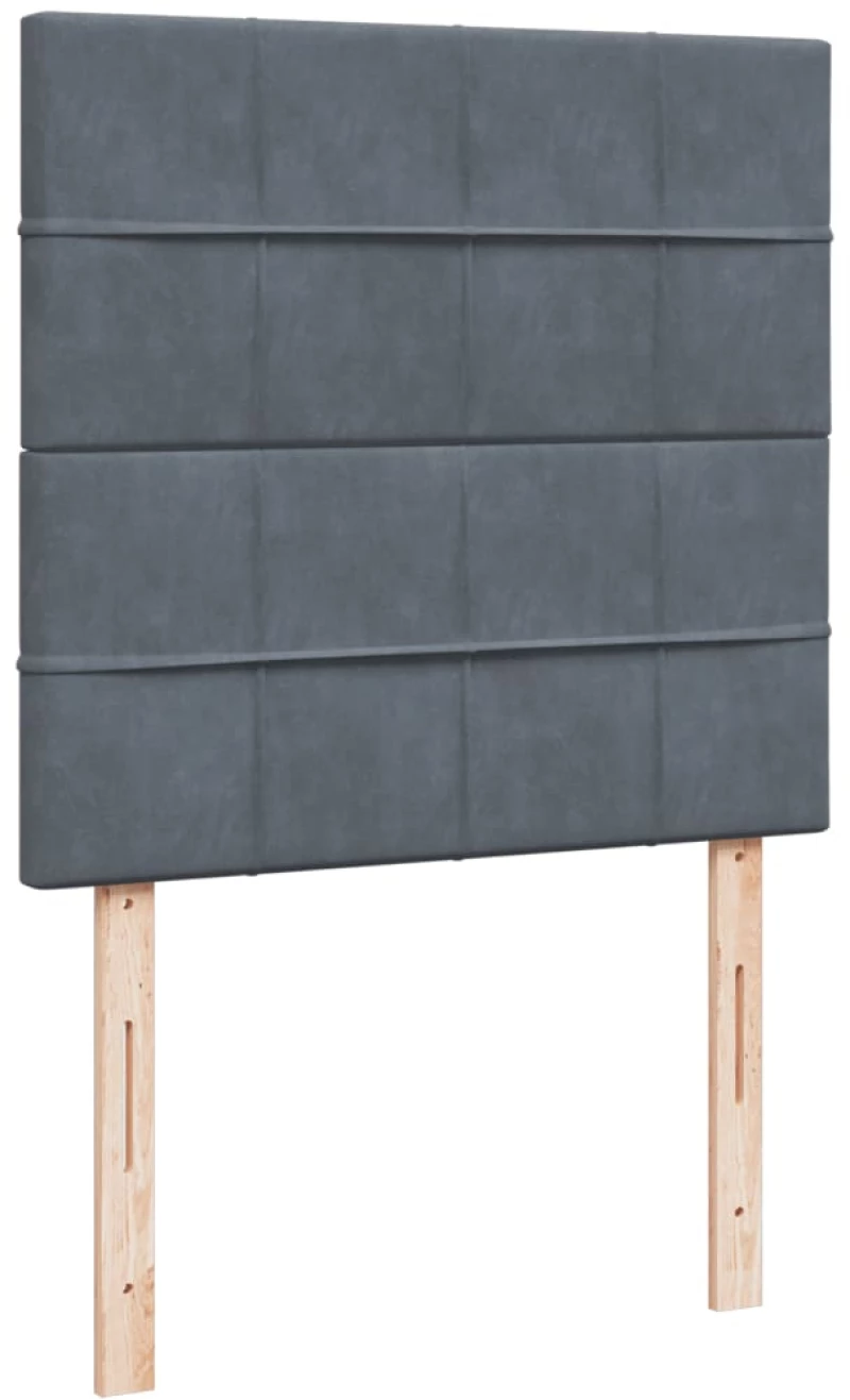 vidaXL Κρεβάτι Boxspring με Στρώμα Σκούρο Γκρι 90x190 εκ. Βελούδινο