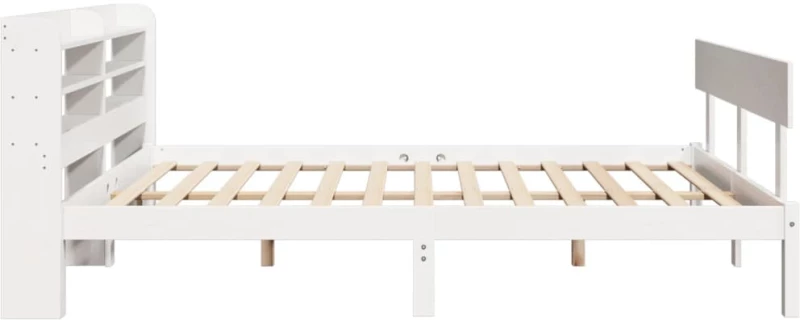 vidaXL Σκελετός Κρεβ. Χωρίς Στρώμα Λευκό 135x190 εκ Μασίφ Πεύκο