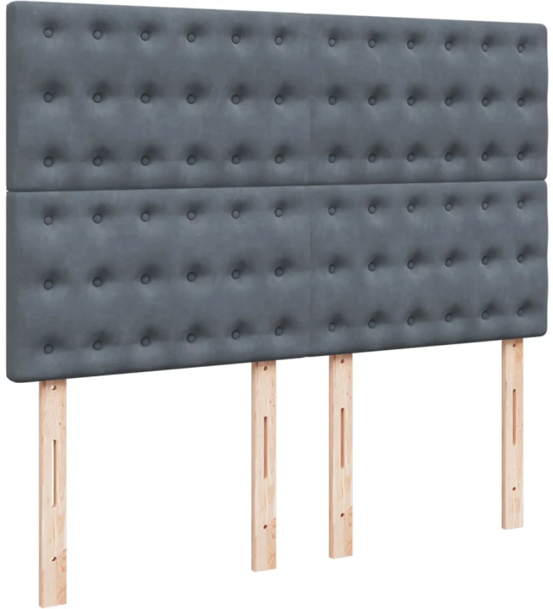 vidaXL Κρεβάτι Boxspring με Στρώμα Σκούρο Γκρι 140x200 εκ. Βελούδινο