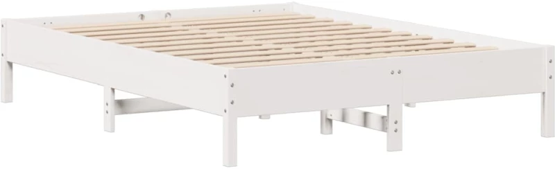 vidaXL Σκελετός Κρεβ. Χωρίς Στρώμα Λευκό 140x200 εκ Μασίφ Πεύκο