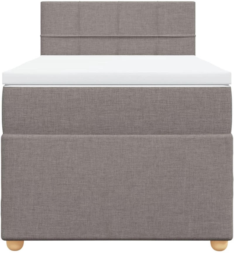 vidaXL Κρεβάτι Boxspring με Στρώμα Taupe 90x200 εκ. Υφασμάτινο
