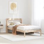 vidaXL Σκελετός Κρεβατιού Χωρίς Στρώμα 75x190 εκ Μασίφ Ξύλο Πεύκου