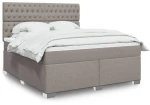 vidaXL Κρεβάτι Boxspring με Στρώμα Taupe 180x200 εκ. Υφασμάτινο