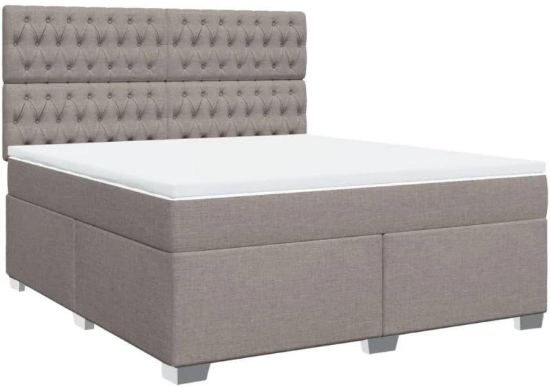vidaXL Κρεβάτι Boxspring με Στρώμα Taupe 180x200 εκ. Υφασμάτινο
