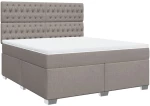 vidaXL Κρεβάτι Boxspring με Στρώμα Taupe 180x200 εκ. Υφασμάτινο