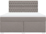 vidaXL Κρεβάτι Boxspring με Στρώμα Taupe 180x200 εκ. Υφασμάτινο