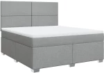 vidaXL Κρεβάτι Boxspring με Στρώμα Ανοιχτό Γκρι 180x200 εκ. Υφασμάτινο