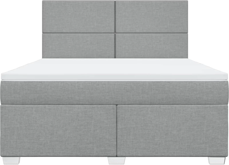 vidaXL Κρεβάτι Boxspring με Στρώμα Ανοιχτό Γκρι 180x200 εκ. Υφασμάτινο