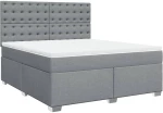 vidaXL Κρεβάτι Boxspring με Στρώμα Ανοιχτό Γκρι 180x200 εκ. Υφασμάτινο